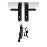 Empressco Avanti Aynalı (ODA) Kapı Kolu Mat Siyah / Siyah Kapı Kilidi 40mm / Set Olarak
