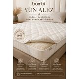 Empressco Bambi Doğal Yün Alez – %80 Yün Dolgulu, %100 Pamuk Kumaş, Dört Mevsim Yatak Koruyucu