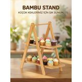 Empressco Bambu 2 Katlı Dikdörtgen Baharat Saklama Kutusu ve Organizer - Ahşap - 1 lt