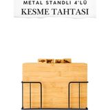 Empressco Bambu 4'lü Kesme Tahtası Seti Naturel ( 20X30X5,5 cm )