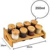 Empressco Bambu 9 Parça Tek Katlı Standlı Baharatlık Seti, Şık ve Kullanışlı Dizayn - Ahşap - 1 lt