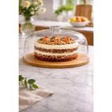 Empressco Bambu Altlıklı Kek ve Pasta Saklama Kabı, Şık ve Sağlıklı Tasarım - Seçenek 1 - 51R-Turuncu