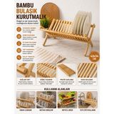 Empressco Bambu Bulaşık Kurutmalık – Doğal Ahşap Tabaklık & Mutfak Düzenleyici 43X34 - Seçenek 1