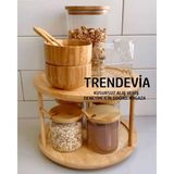 Empressco Bambu Döner Sunumluk ve Stand, Şık Baharatlık Seti, Pratik Kullanım - Ahşap - 1 lt