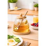 Empressco Bambu Kapaklı Cam Bal Kavanozu 480 ml – Şık ve Pratik Saklama Çözümü - Altın - 1 - 1,3 lt