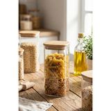 Empressco Bambu Kapaklı Vakumlu Cam Kavanoz 300 Ml, Saklama ve Baharatlık Için Ideal - Altın - 1 - 1,3 lt