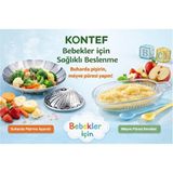 Empressco Bebekler Için Ek Gıda Haşlama Aparatı ve Cam Püre Rende Seti - Seçenek 1