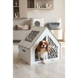 Empressco Beyaz Ahşap Köpek Kulübesi, Konforlu ve Şık Tasarım