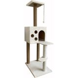 Empressco Beyaz Kedi Tırmalama ve Oyun Evi 124 cm Yuva 30X40