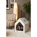 Empressco Beyaz Renk Çatılı Ahşap Köpek Kulübesi, Dekoratif ve Kullanışlı Design