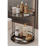 Empressco Bino Banyo Düzenleyici Organizer Sunumluk Paslanmaz 2 Katlı Metal Tepsili Dekoratif Takı ve Makyaj Rafı - Fiyatı, Yorumları - Ahşap Rengi - Seçenek 1