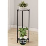 Empressco Bino Saksılık Çiçeklik 2 Katlı Metal Çiçeklik Dekoratif Paslanmaz Sac Tepsili Çiçek Standı 63 cm - Fiyatı, Yorumları - Seçenek 1 - Abanoz