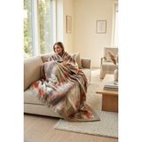 Empressco Bohemhouse Çift Taraflı Iki Renk Desenli Peluş Kalın Yumuşak Tek Kişilik Battaniye 2400GR 160X220 cm - Ahşap - Ceviz