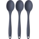 Empressco Büyük Boy Yanmaz Silikon Kaşık Seti 3'lü Antrasit Renk