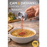 Empressco Cam Baharatlık Seti – Dayanıklı Tuz, Kekik, Pulbiber ve Susam Için - Ahşap - 1 lt