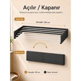 Empressco Çamaşır Kurutma Askısı Katlanır Duvara Monte Balkon Banyo Askılık Duvar Tipi Yer Tasarruflu Çamaşırlık 120 cm Belize Antrasit - Seçenek 1