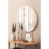 Empressco Cexxo 45 cm Beyaz Dekoratif Yuvarlak Antre Hol Koridor Duvar Salon Mutfak Banyo Aynası 5701 - Antrasit - Beyaz