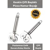 Empressco Çift Başlıklı Hamur Kesme Aracı, Pizza ve Mantı Için Kullanışlı Kesim Aleti - Seçenek 1