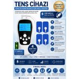Empressco Çift Kanallı Şarjlı 4 Pedli Taşınabilir Fizik Tedavi Tens Cihazı Ems Masaj Aleti Şarjlı