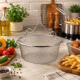 Empressco Çift Kulplu Kızartma Teli, 22 Cm, Pratik ve Dayanıklı Sepet - 1 lt