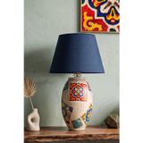 Empressco Ciment Handmade Desenli Abajur Lacivert