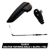 Empressco Clio 5 Koltuk Kaldırma Kolu ve Klipsli Tel (2019-2025) Set - 301 - Siyah