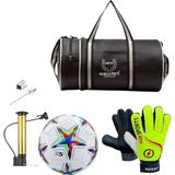 Empressco Çocuk Kaleci Eldiveni Silindir Spor Çanta Futbol Topu Pompa Hediyeli - Altın - Postacı