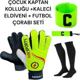 Empressco Çocuk Kaptan Kolluğu ve Kaleci Eldiveni Seti, Futbol Çorabı ile Tam Koruma - Altın - --
