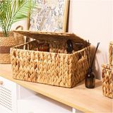 Empressco Çok Amaçlı Hasır Dikdörtgen Kutu, Kapaklı, 36X28 cm - Seçenek 1 - Ahşap