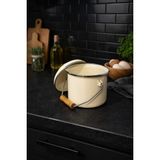 Empressco Cookahome Cooka Home Emaye Bakraç 14 cm Kapaklı Ahşap Saplı Yoğurt / Süt Kovası Krem - Fiyatı, Yorumları - Altın - Seçenek 1