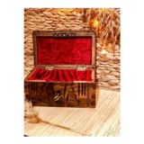 Empressco Dekoratif Ahşap Kilitli Korsan Sandık Kumbara 18cm X 11cm X 8cm