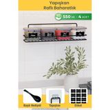 Empressco Dekula Yapışkan Raflı 4 Lü 550 ml Baharatlık Seti Etiket ve Kaşık Hediyeli Metal Baharat Standı - Fiyatı, Yorumları - Ahşap - 1 lt