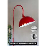 Empressco Dimmerli Kırmızı Lambader Hareketli Başlık Modern Dekoratif Metal Oturma Odası Çalışma Odası Zemin