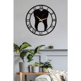 Empressco Diş Hekimi Roma Rakamlı Metal Siyah Duvar Saati - Ev / Ofis Saati - Hediye Saat - 50x50 Cm