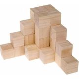 Empressco Doğal Ahşap Küp Bloklar 4 Cm, 10'lu Paket, Eğlenceli ve Güvenli Oyun Seti - Seçenek 1 - Ahşap - Ceviz