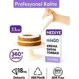 Empressco Döner Başlıklı Pasta Sıvama Standı + 10'lu Krema Sıkma Torbası Seti - Seçenek 1