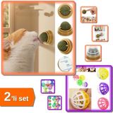 Empressco Duvara Yapışan Dönen Kedi Nanesi Cat + 10 Adet Çıngıraklı Evcil Hayvan Oyun Topu - 2li Set E2S4L2 - Seçenek 1