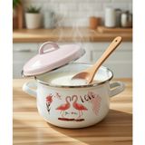 Empressco Ebruliemaye Flamingo Emaye Derin Tencere 4 Litre 22 cm Çap Süt Yoğurt Çorba Reçel Konserve Salça Tenceresi - Fiyatı, Yorumları - Altın - Seçenek 1