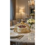 Empressco Ebruliemaye Tel Örgü Gold 30 cm Kek Fanus Kapak, Şık ve Dayanıklı Tasarım - Seçenek 1 - 51R-Turuncu