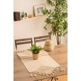 Empressco El Dantelli Ip Işleme Keten Runner, Şık ve Zarif Masa Dekoru - 10 x 10 cm