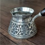 Empressco El Işlemeli Büyük Bakır Cezve, Şık ve Dayanıklı Mutfağınız Için - Seçenek 1 - Ahşap Rengi
