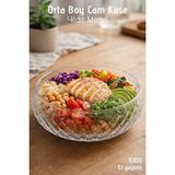 Empressco El Yapımı Cam Orta Boy Yıldız Model Salata Kasesi - Şık ve Zarif Tasarım - Kestane Akaju - Seçenek 1