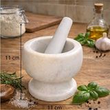 Empressco El Yapımı Doğal Mermer Havan ve Tokmak, 11X11 Cm, Zarif ve Şık Tasarım