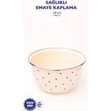 Empressco Emaye Karıştırma ve Salata Kabı 24CM 4l, Ocakta Kullanım Için Uygun - Kestane Akaju - Seçenek 1