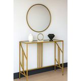 Empressco Estera Gold Kahve Köşesi Modern Konsol, Şeffaf Cam, 100 Cm, Şık Tasarım - 1/100 Toz Ceviz