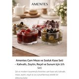 Empressco Estetik Çiçek Desenli 6lı Cam Reçellik Zeytinlik Sosluk Kahvaltılık Seti
