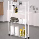 Empressco Eva Metal Tasarım Tekerlekli Raf Ünitesi 4 Katlı Mutfak Rafı Banyo Rafı Banyo Düzenleyici Dar Alan Organizer Beyaz - Fiyatı, Yorumları - Almond Cream