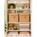 Empressco Evella Home 2 Adet Kapaklı Saklama Kutusu 30X30X30 cm Katlanabilir Dolap Organizer Hurç - Fiyatı, Yorumları - Seçenek 1 - Ahşap