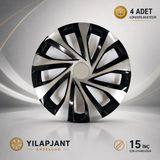Empressco Fiat Linea 15'' Inç Uyumlu Jant Kapağı 4 Adet Kırılmaz Esnek - Amblem