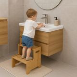 Empressco Fida Kaymaz Ahşap Çocuk Basamak Tabure - Banyo & Lavabo Yükseltici Basamak - Fiyatı, Yorumları - Altın